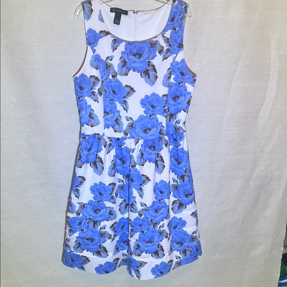 INC International Concepts Blue Floral Mini Dress